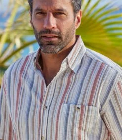 Gestreiftes Sommerhemd Mit Waffel-Effekt