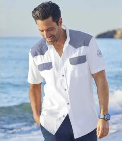 Weißes Popelin-Hemd Palm Coast -ATLAS FOR MEN Verkäufe 089a21a1a9892684b826128cf89a9024