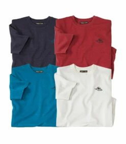 4er-Pack T-Shirts Aus Weichem Jersey