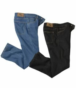 Titelseite 57 2er-Pack Regular-Stretch-Jeans In Blau Und Schwarz