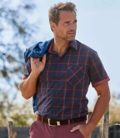 Kariertes Popelinhemd -ATLAS FOR MEN Verkäufe 1f6cc5db5d4979c696f2bd6dbaaad26c