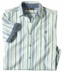 Gestreiftes Sommerhemd Aus Popelin -ATLAS FOR MEN Verkäufe 2521c3431ad30ec171009dbd7f391baf