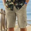 Beige Cargo-Bermuda Aus Microfaser -ATLAS FOR MEN Verkäufe 26927cfdc132279813939cdb2031daae