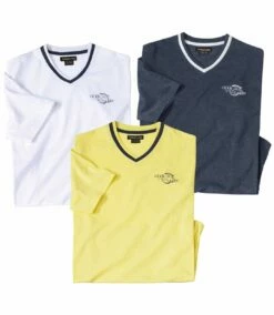 3er-Pack T-Shirts Team Surf Mit V-Ausschnitt