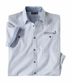 Gestreiftes Lässiges Popelinhemd