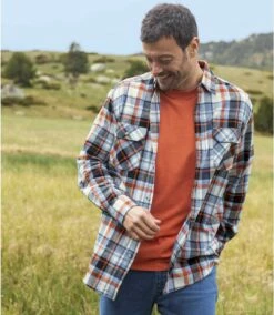 Kariertes Flanell-Hemd Indian Summer -ATLAS FOR MEN Verkäufe 34eef32db5ddc97d7a51493178b9693a
