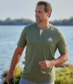 3er-Pack Henley-Shirts Mit Brustaufdruck