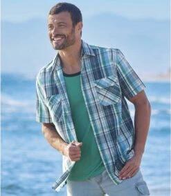 Kariertes Popelin-Hemd Mit Stretch-Effekt -ATLAS FOR MEN Verkäufe 41ddff6df4e075d66b78013810dd29da