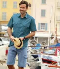 Bermuda-Jeans Im Cargo-Stil Mit Stretch-Komfort -ATLAS FOR MEN Verkäufe 4850d670622088289148a4f9f0b2c083