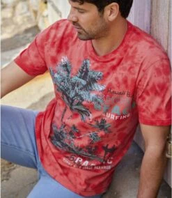 T-Shirt Sunny Palm Im Batik_Look