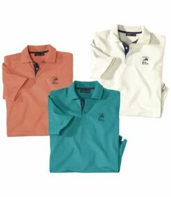 3er-Pack Poloshirts Pacific Island