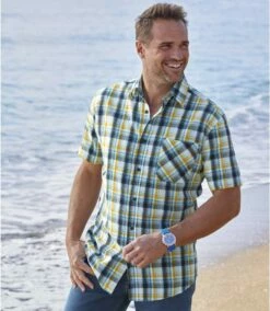 Kariertes Seersucker-Hemd Mit Waffeloptik -ATLAS FOR MEN Verkäufe 4de92582fc242f2bba4f7915124dc9a9