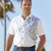 Weißes Sommerhemd Im Polynesischen Stil -ATLAS FOR MEN Verkäufe 5255a7f9283a25cd8ea7d9fab6bab7e9
