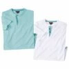 2er-Pack T-Shirts Mit Effektvollem Henleykragen