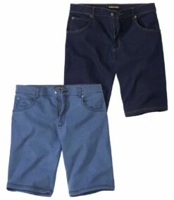 2er-Pack Jeans-Bermudas Stretch