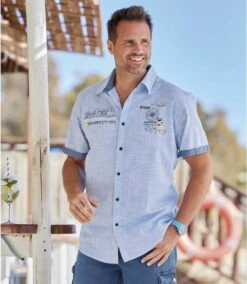 Hemd Island Nautic In Geflammter Baumwolle