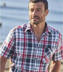 Kariertes Sommerhemd In Waffel-Optik