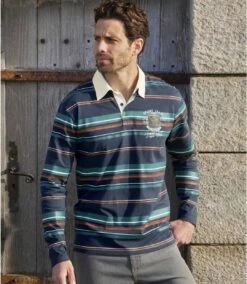 Poloshirt Sport Team Im Rugby-Stil