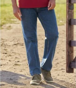 Blaue Regular-Jeans Stretch Komfort