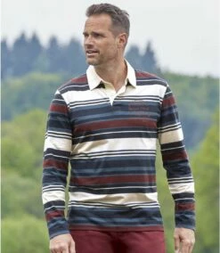 Gestreiftes Poloshirt Sport Club Im Rugby-Stil