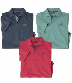 3er-Pack Poloshirts Sport-Chic