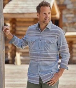 Gestreiftes Flanellhemd Trendy