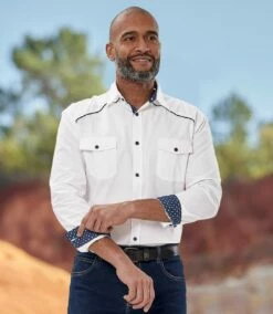 Weißes Hemd Country-Style -ATLAS FOR MEN Verkäufe 6cbed876fb8efa5ac0a6d39d24622dc0