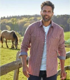 Gestreiftes Popelinhemd -ATLAS FOR MEN Verkäufe 774a0d597a95b492dfad640155b01acf