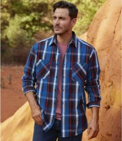 Kariertes Popelin-Hemd -ATLAS FOR MEN Verkäufe 813d4e8701e53955fbc8c923b3a8a579