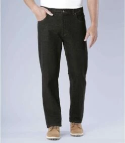 Schwarze Regular-Jeans Stretch Komfort Mit Dehneinsätzen