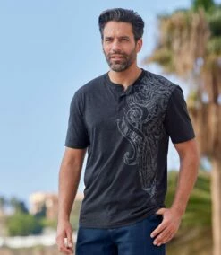 2er-Pack Henleyshirts Mit Ethno-Design