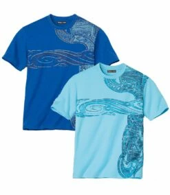 2er-Pack T-Shirts Mit Graphischen Motiven