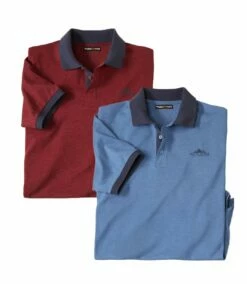 2er-Pack Poloshirts Mit Kontrastdetails