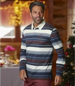 Gestreiftes Poloshirt Sport Club Im Rugby-Stil -ATLAS FOR MEN Verkäufe 941004cb269334df7c0e30a0a00a8f17