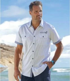 Gestreiftes Popelinhemd West Island