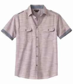 Kurzärmeliges Hemd Aus Geflammtem Popelin -ATLAS FOR MEN Verkäufe 97af2e3a84bccd9015e8b627235c244e