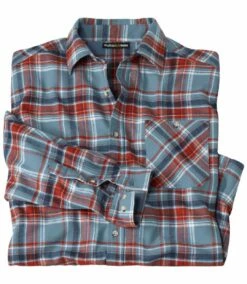 Kariertes Flanellhemd In Gletscherblau -ATLAS FOR MEN Verkäufe 9bbdada816a8dd43795087922ba796f4