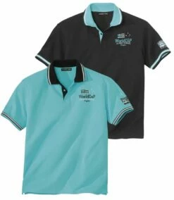 2er-Pack Piqué-Poloshirts Island League