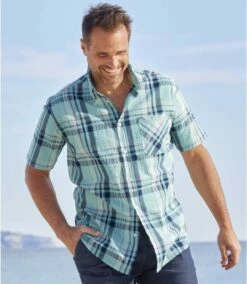 Kariertes Hemd Kykladen Mit Waffel-Effekt -ATLAS FOR MEN Verkäufe 9de261743bd3bf968437c88a5b15248a