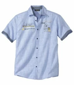 Hemd Island Nautic In Geflammter Baumwolle -ATLAS FOR MEN Verkäufe a02780dc2b063a61e0f2ef544b16412b