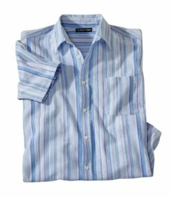 Gestreiftes Hemd Aus Waffel-Krepp