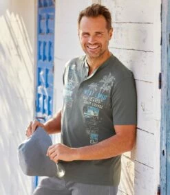 3er-Pack Bequeme Henleyshirts