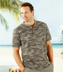 T-Shirt Mit Knopfleiste