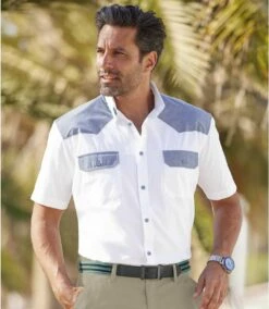 Weißes Popelin-Hemd Palm Coast