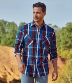 Kariertes Popelin-Hemd -ATLAS FOR MEN Verkäufe abb564ea856526478acf2ca47ebdf7a3