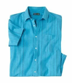 Blau Gestreiftes Krepp-Hemd