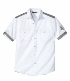 Weißes Pilotenhemd Aus Weichem Popelin