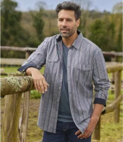 Gestreiftes Popelinhemd Atlas(R) -ATLAS FOR MEN Verkäufe c58f298686d0d2aa5d19364f569dd22e