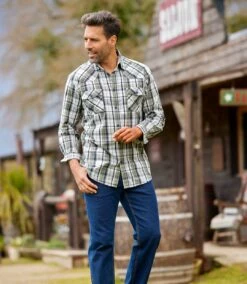 Kariertes Popelinhemd Country -ATLAS FOR MEN Verkäufe cb42ebaffd81ab30fe861a6b5c2c7a54