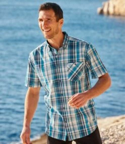 Blau Kariertes Sommerhemd